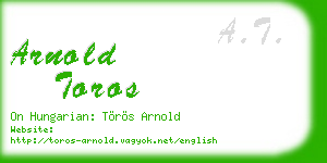 arnold toros business card
